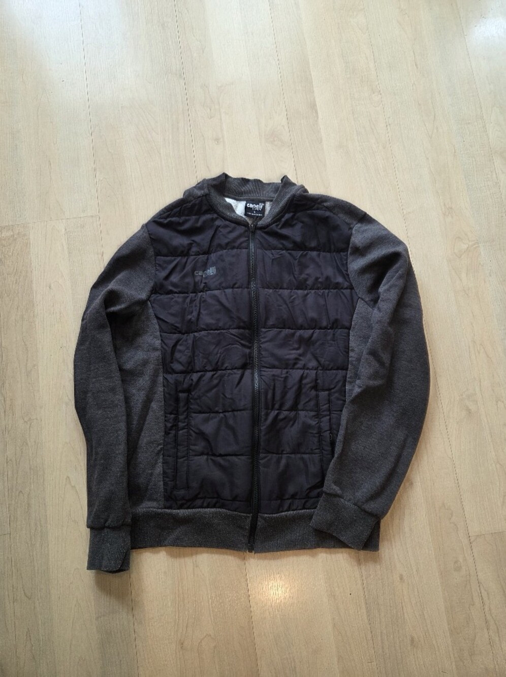 Capelli of New York Men’s Quilted Hybrid Jacket - Black/Gray